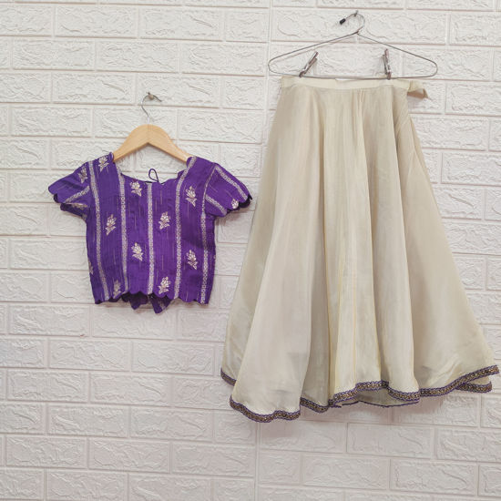 Picture of Never Worn Tissue Lehenga with Dola Silk Blouse For 4-6Y
