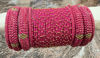 Picture of Combo of AD stone necklace, haram and Silk Thread and kundan stone Bangles - Size 2.6