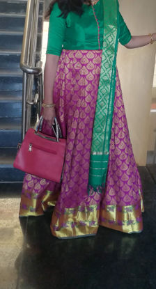 Picture of Purple color semi silk long Frock