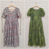 Picture of Combo of Grey Floral Custom-made Cotton Frock and Green Bandini print Georgette Frock