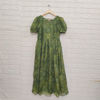 Picture of Combo of Grey Floral Custom-made Cotton Frock and Green Bandini print Georgette Frock