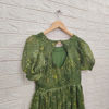 Picture of Combo of Grey Floral Custom-made Cotton Frock and Green Bandini print Georgette Frock