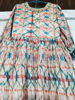Picture of Peach crushed long frock with bell hands
