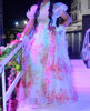 Picture of Blue Organza floral Lehenga