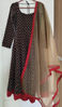 Picture of Black Cotton  Anarkali with Duppatta