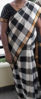 Picture of Black and White Paaturu Pattu Saree with mirror work blouse