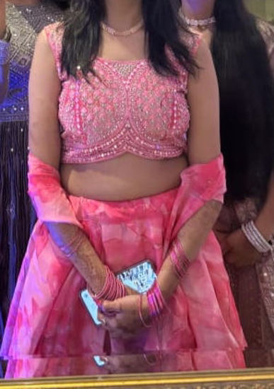 Picture of Baby pink Organza lehenga