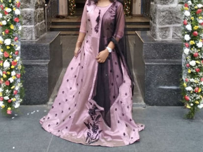 Picture of Raw silk Floor length dress