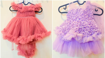 Picture of Never worn light brown dress and lavender colour dress Combo For 18M