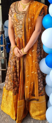 Picture of Dola silk kalamkari Long frock