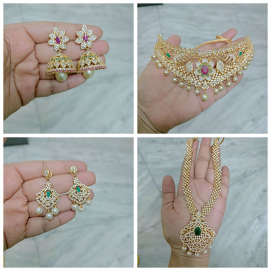 Picture of CZ Choker and Necklace set combo
