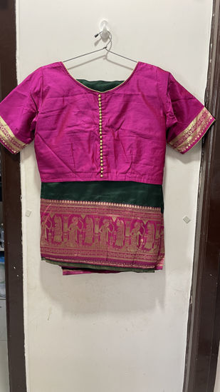 Picture of Green saree with meenakari border