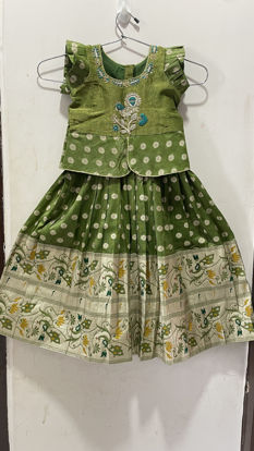 Picture of Most trending tissue lehenga with Maggam work blouse 2-3Y