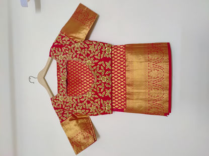 Picture of Kanchi pattu saree with maggam work blouse