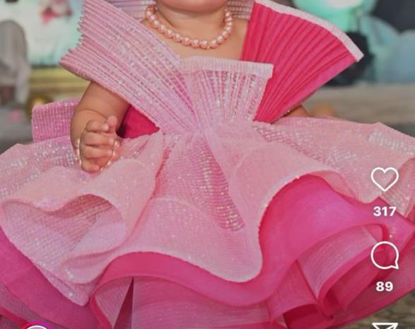 Picture of Sanchvi Pink Organza Frock For 1-2Y
