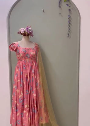 Picture of Peach Hand embroidery Anarkali  from Seharee by Sahithi reddy