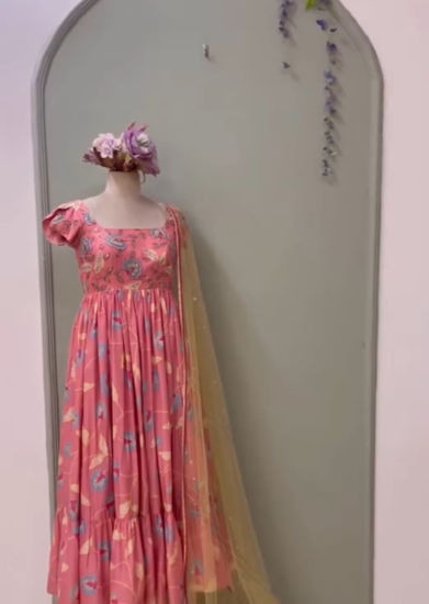 Picture of Peach Hand embroidery Anarkali  from Seharee by Sahithi reddy