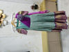 Picture of Turquoise blue Kanchi silk gown with attached dupatta For 8-10Y