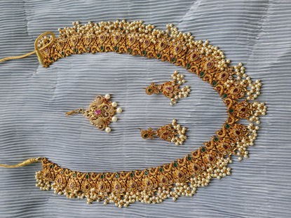 Picture of Guttapusalu haram / waist belt and mang tikka