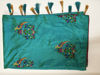 Picture of Combo of Black Silk cotton saree with unstitched blouse & Rama blue colour satin tussar saree without blouse
