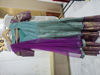 Picture of Turquoise blue Kanchi silk gown with attached dupatta For 8-10Y