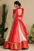 Picture of Bullion knot brand Half white with red half saree