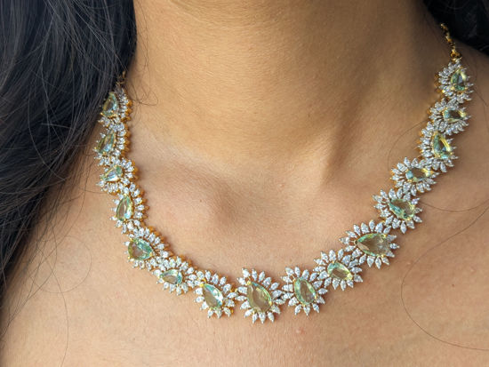 Picture of Beautiful Greenish stone Necklace set with Earrings