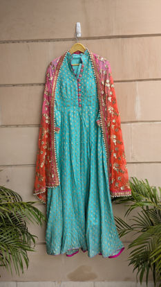 Picture of Cyan Anarkali Kurta Set