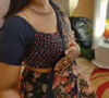 Picture of Organza Floral Navy Blue Lehenga