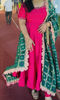 Picture of Pink Anarkali with green dupatta