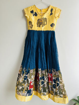 Picture of Kalamakari digital print long frock with Maggam work for 8-10Y
