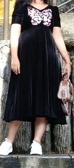Picture of Velvet dress with butterfly design
