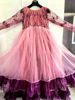 Picture of Elegant Net gown in Pink & Wine _ full sleeves