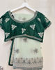 Picture of Pastel Green Crush Saree with Embroidery