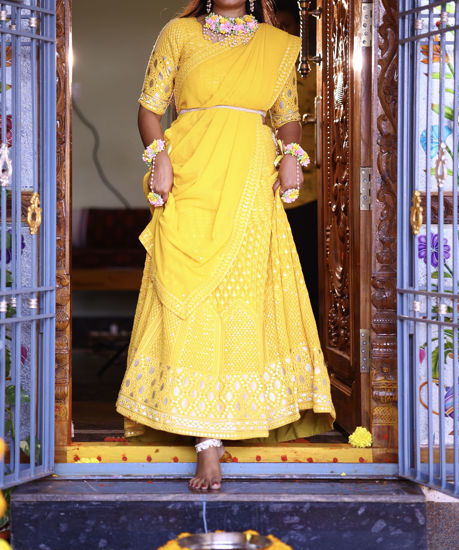 Picture of Haldi lehanga with embroidery