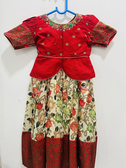 Picture of Kalamkari Lehenga with maggam blouse For 2-4Y