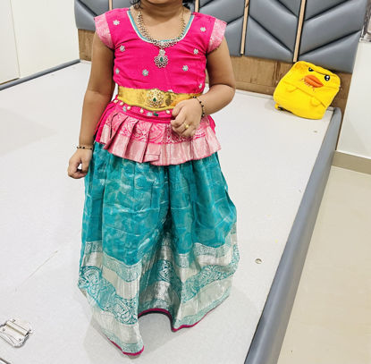 Picture of Pattu blouse and lehenga For 2-4Y