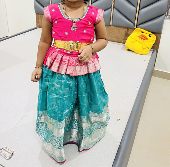 Picture of Pattu blouse and lehenga For 2-4Y