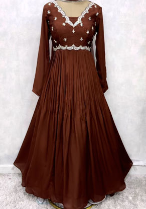 Picture of Copper gold anarkali dress