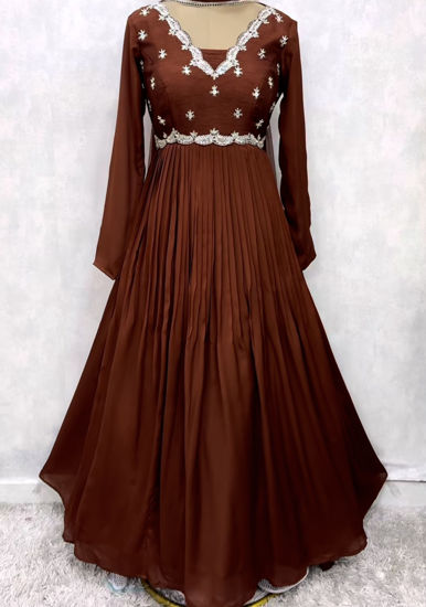 Picture of Copper gold anarkali dress