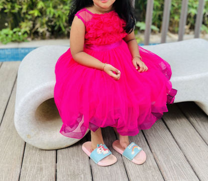 Picture of Pink rose netted Frock For 2-4Y
