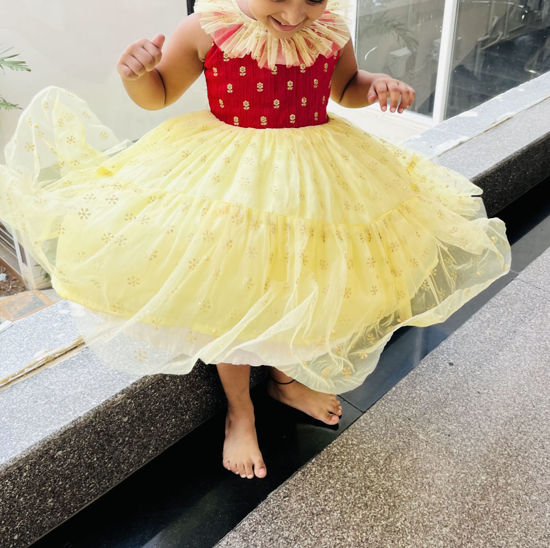 Picture of Yellow Netted Frock For 2-4Y