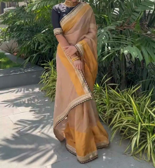 Picture of Shimmering dual tone tissue saree ( only saree)