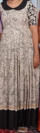 Picture of Fancy Kalamkari  silk long frock