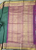 Picture of Pure Kanchipuram Silk Saree Green and Magenta Pink with Zari woven buttas and Zari woven Border