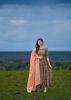 Picture of Kalamkari printed cambric Anarkali with organza dupatta from Vastrasuka