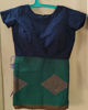 Picture of Peacock border semi pattu saree with blouse and peacock blue soft cotton saree with blouse