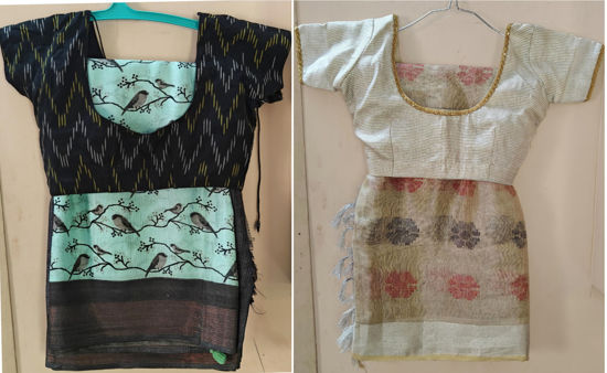 Picture of Linen saree and tissue saree combo