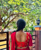 Picture of Customized Red Velvet Lehenga with Banaras border