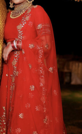Picture of Red and Gold Lehenga